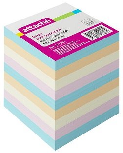 Блок для записей Attache 90x90x90 мм разноцветный (плотность 80 г/кв.м)