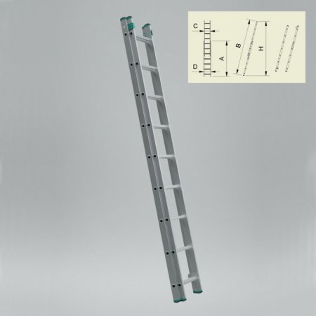 Лестница раздвижная Alve 8220; 2-х секц. 2х20 ступеней